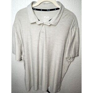 FLX Men’s XXL Beige Performance Polo Shirt Travel Leisure Short Sleeve